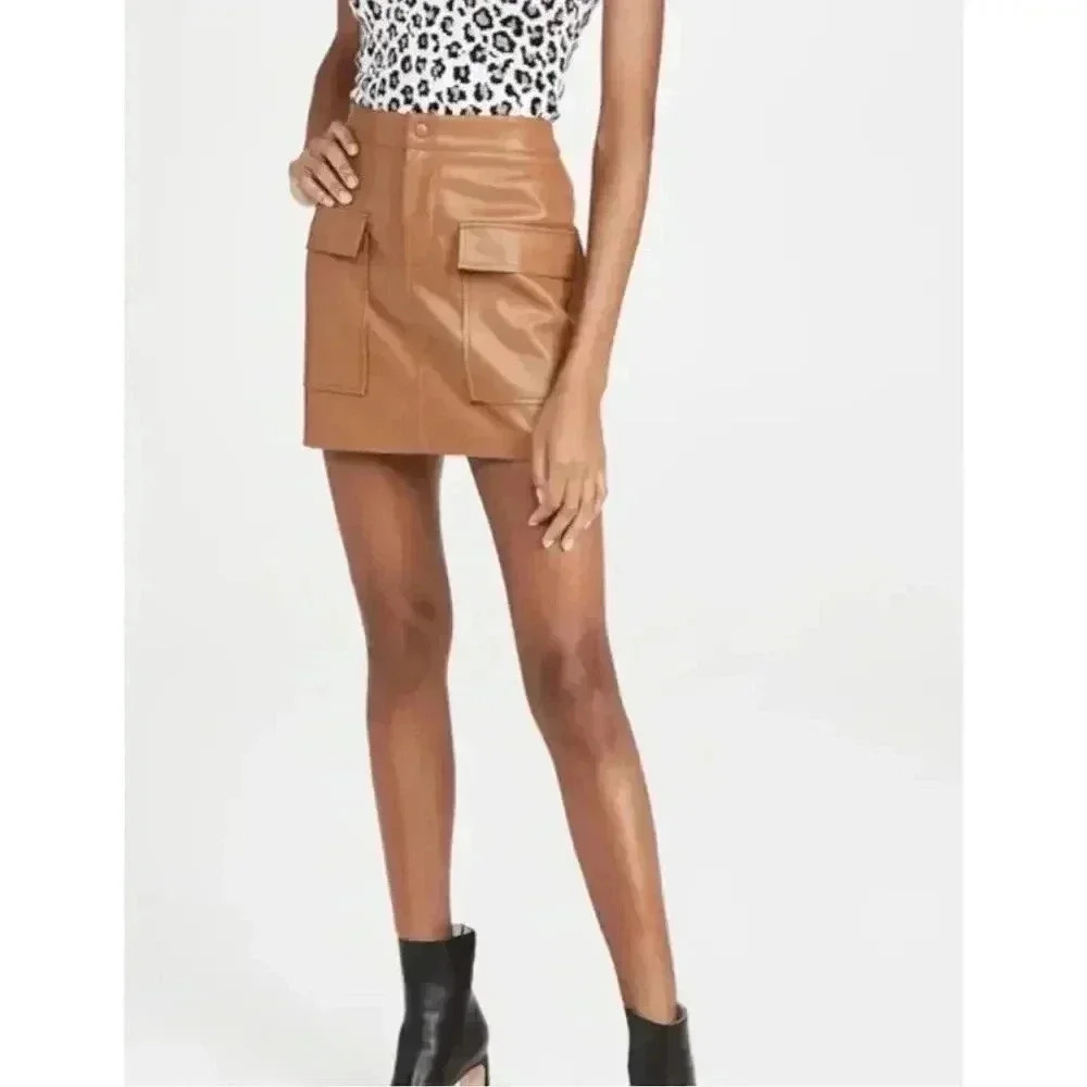 BB Dakota by Steve Madden Vegan Leather Mini Skirt, size 4 in Light Pink
